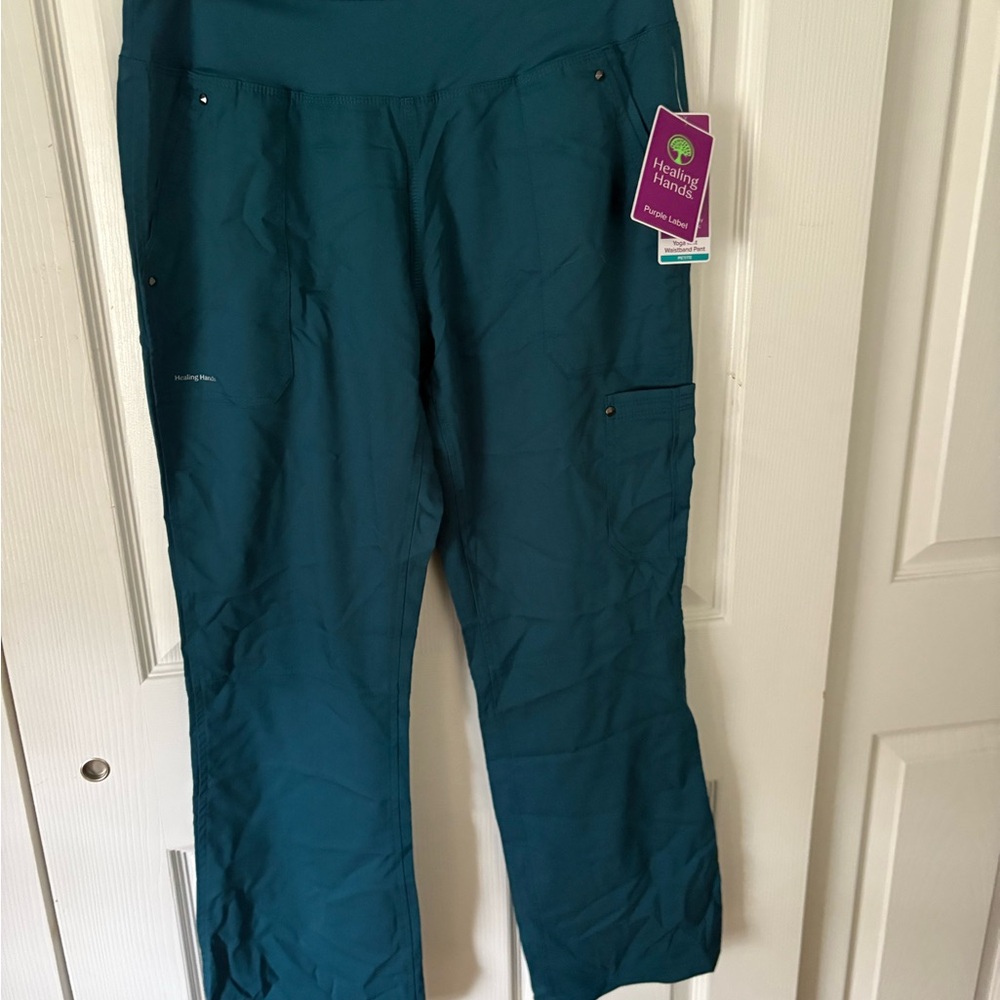 Healing Hands Teal Scrub Pants